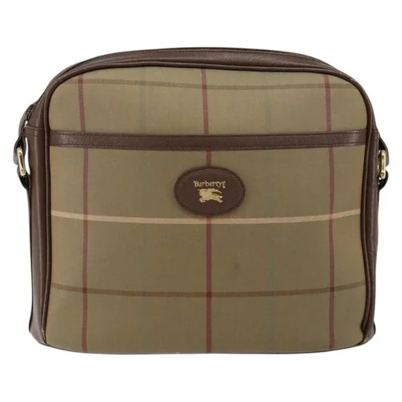 Authentic Burberrys Nova Check Shoulder Bag Canvas Beige Gold - Picture 5 of 16